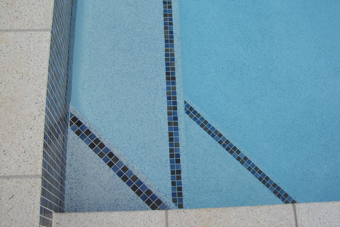 Click to return to the previous page CMC365 Fusion mosaic pool tile shown in situ